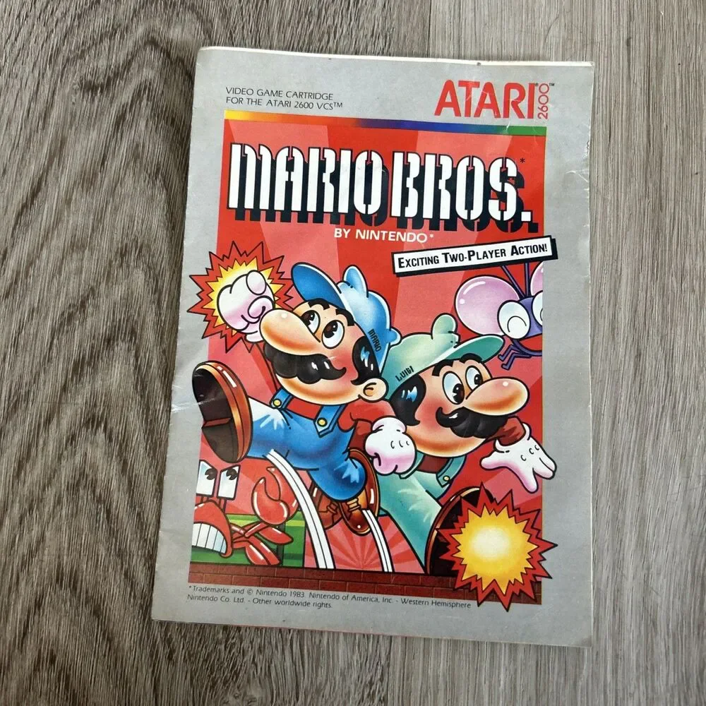 Mario Bros 1983 Atari 2600 Game Cartridge w/ Instruction Manual Nintendo Tested